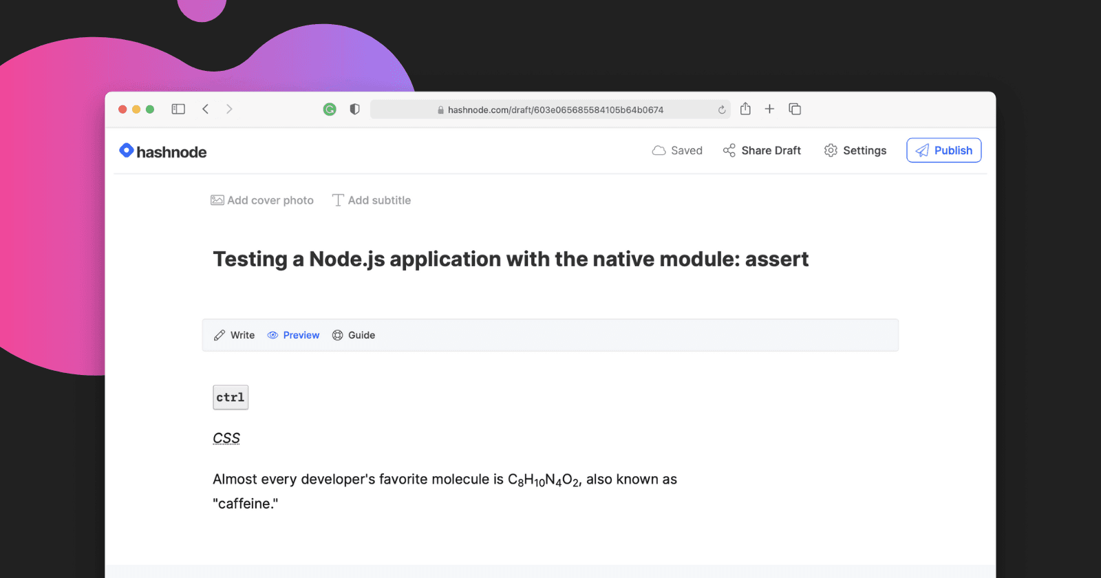 Hashnode's editor now supports 8 new HTML tags - kbd, abbr, sub, sup, and more!